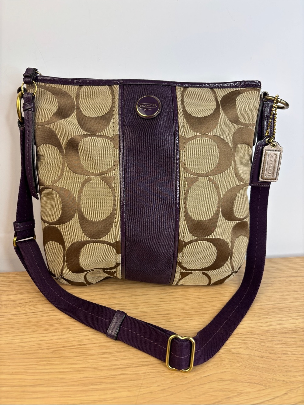 Coach Signature Stripe Crossbody Duffle (Style No. F21905). Mid 2000’s